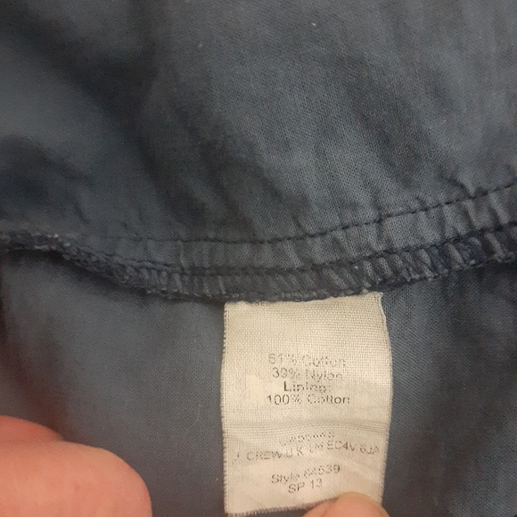 Madewell Lace Cropped Blouse Scalloped Navy Fully Lined Short Sleeved Floral - Picture 4 of 5